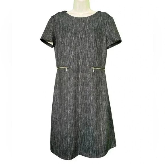 London Times Women's Size 10 Blue Dress with Zipper and Scarf - Picture 2 of 9